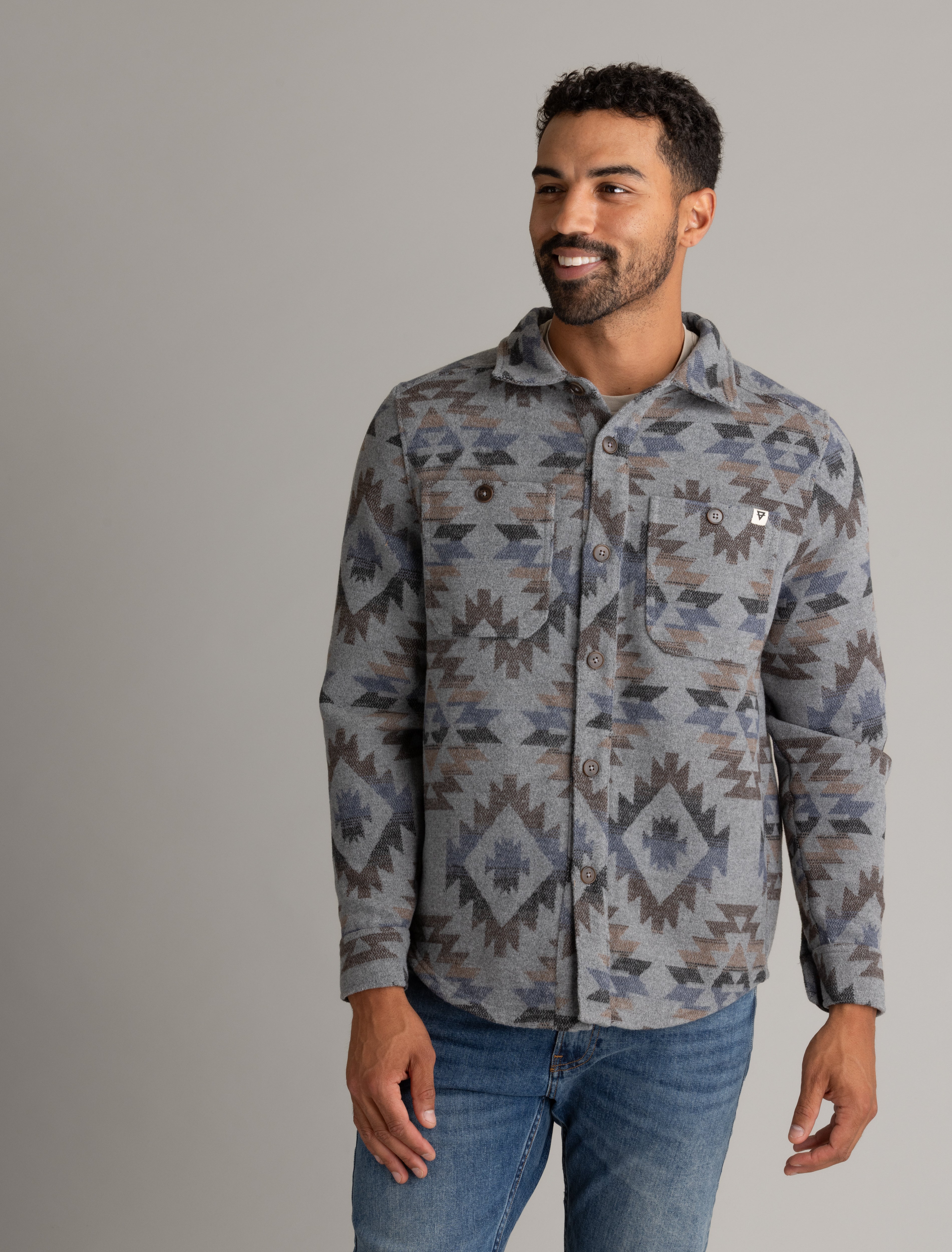 Men's Shay Faux Wool Button Down Jacket - LIV Outdoor