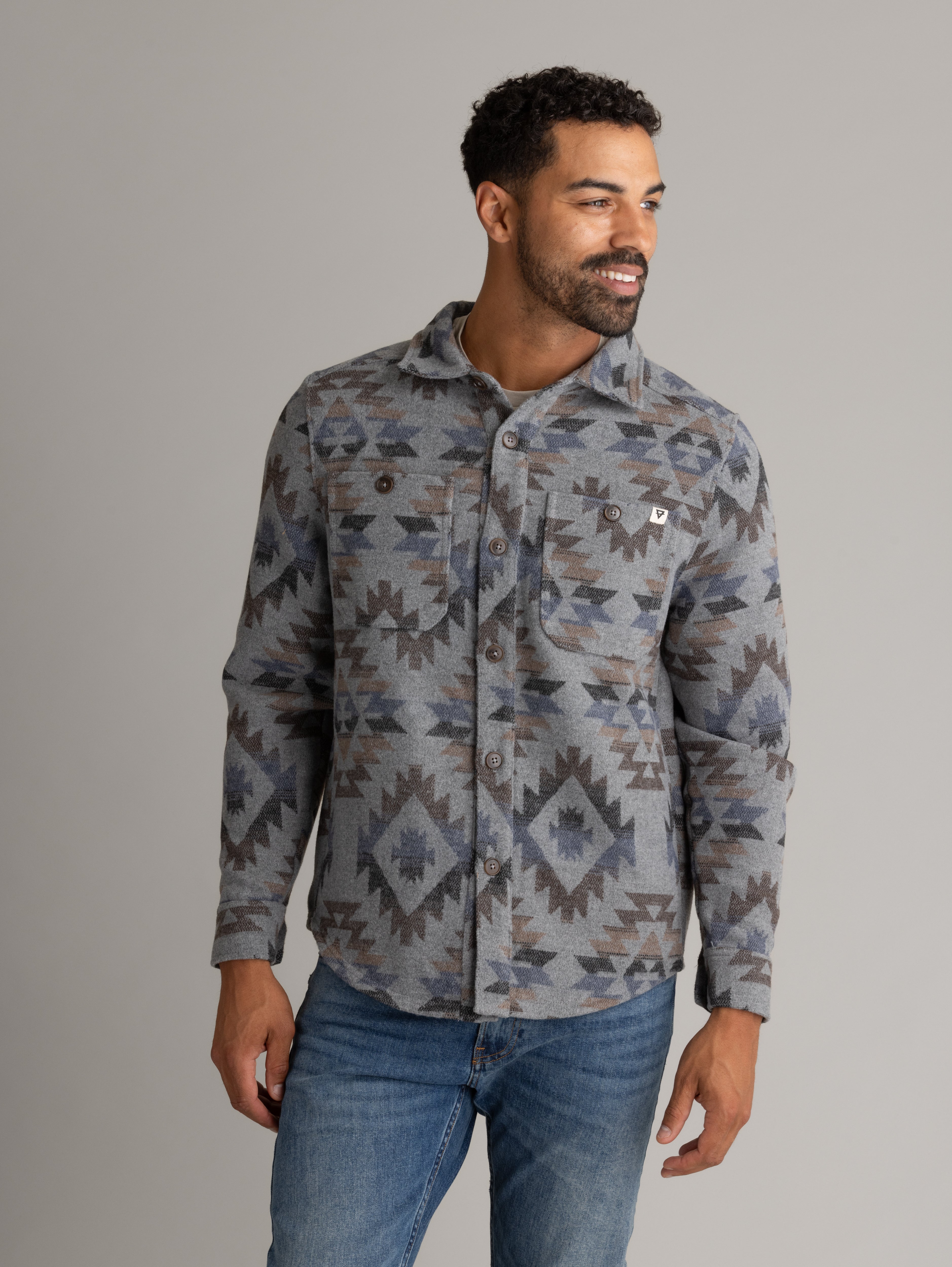 Men's Shay Faux Wool Button Down Jacket - LIV Outdoor