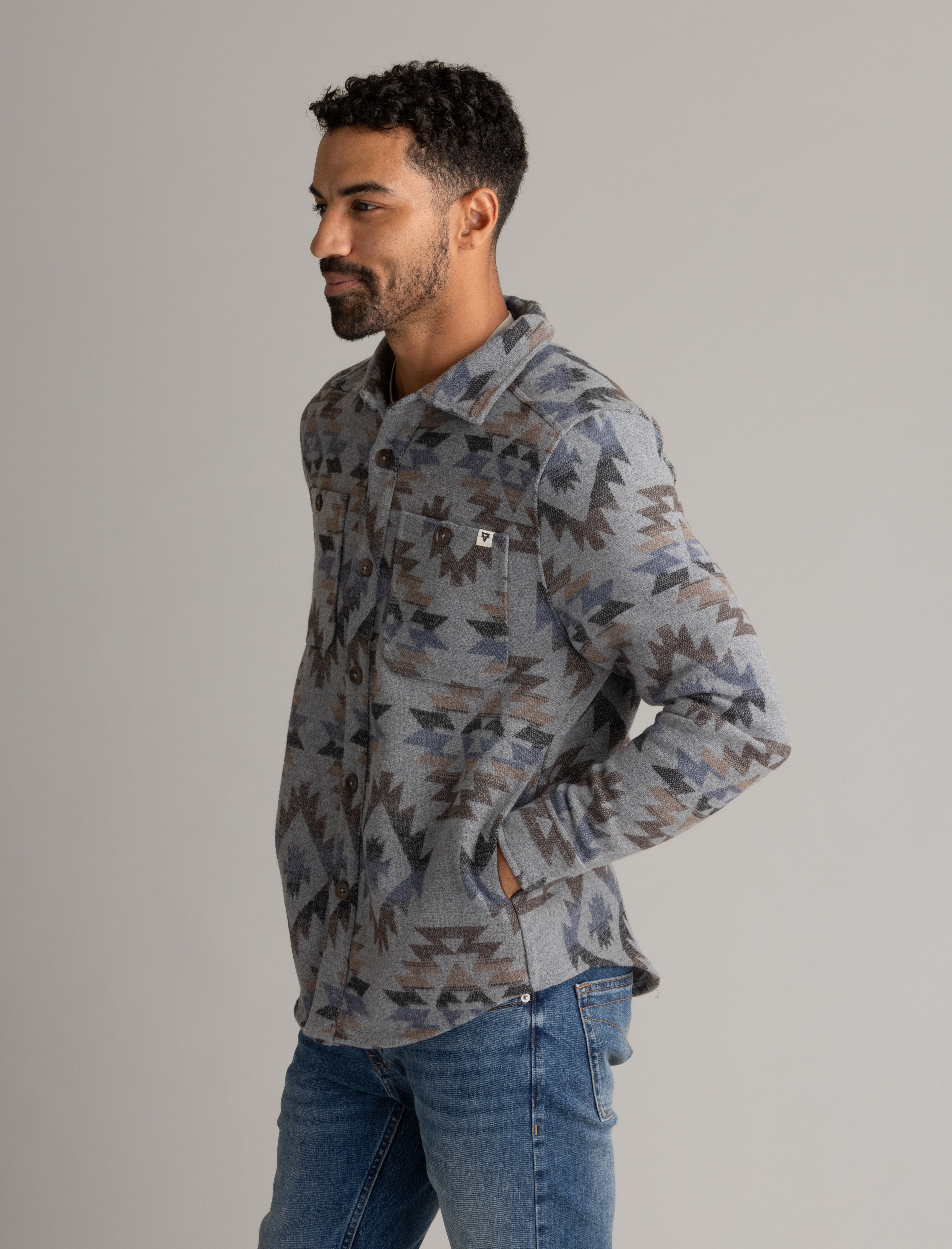 Men's Shay Faux Wool Button Down Jacket - LIV Outdoor