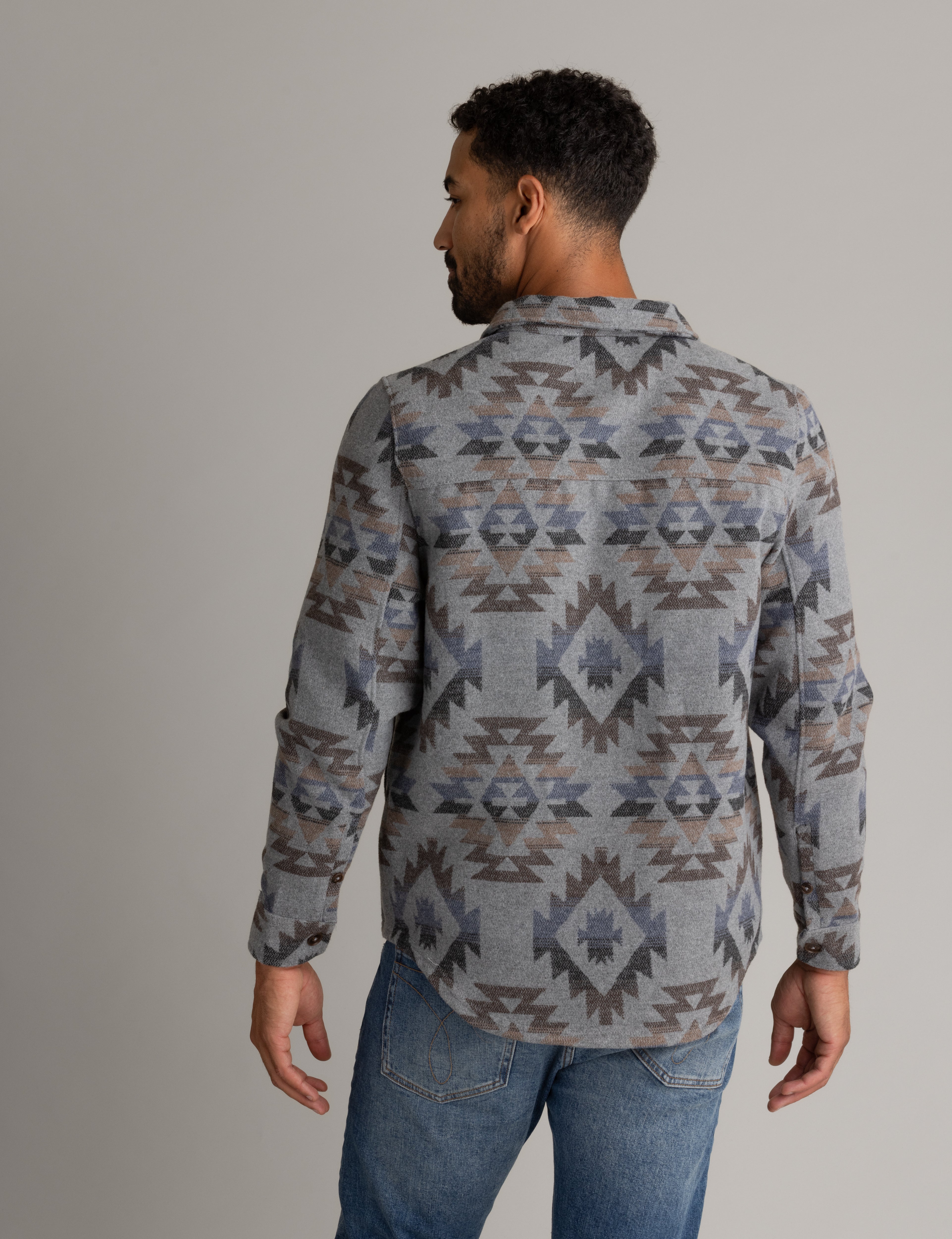 Men's Shay Faux Wool Button Down Jacket - LIV Outdoor