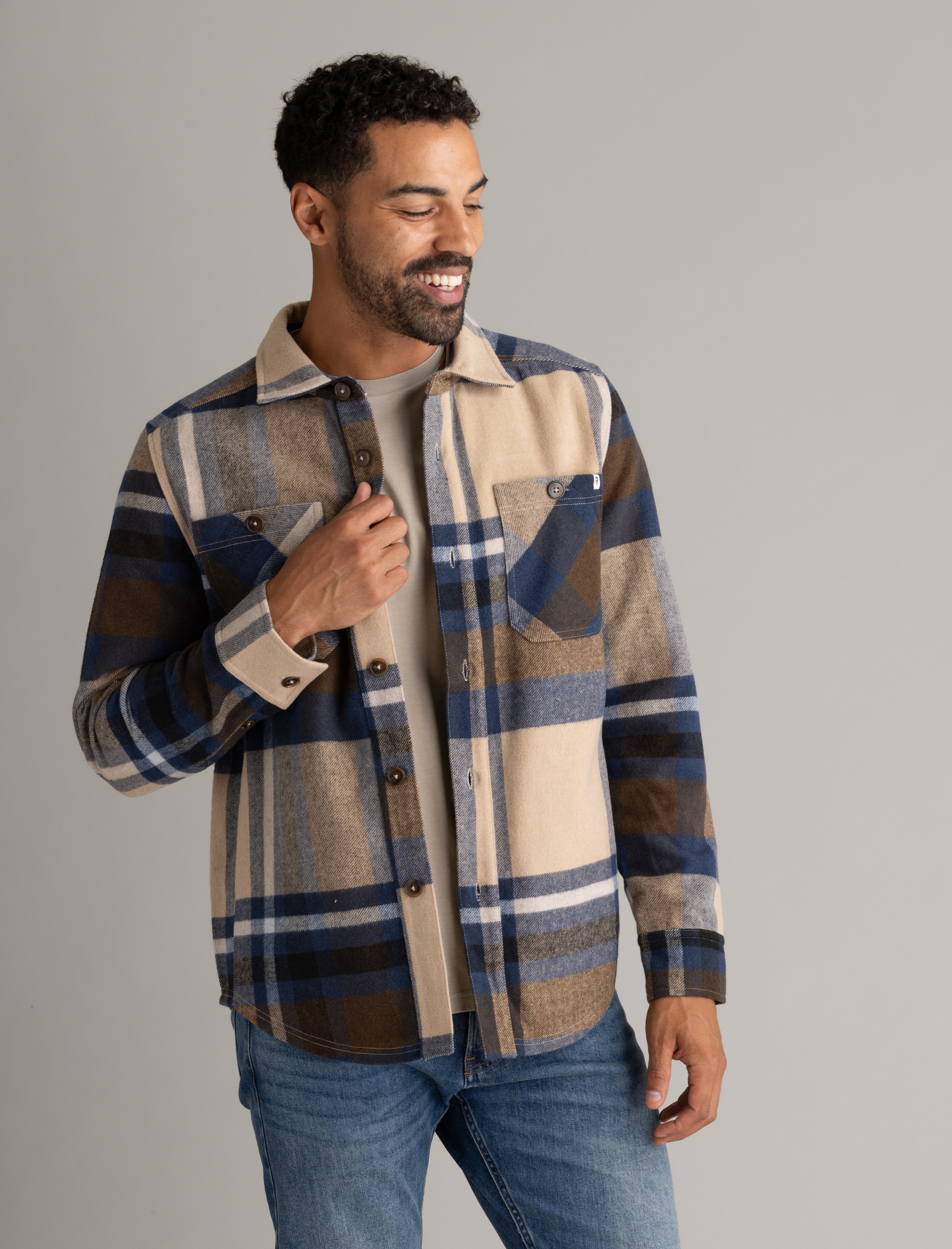 Men's Shay Faux Wool Button Down Jacket - LIV Outdoor