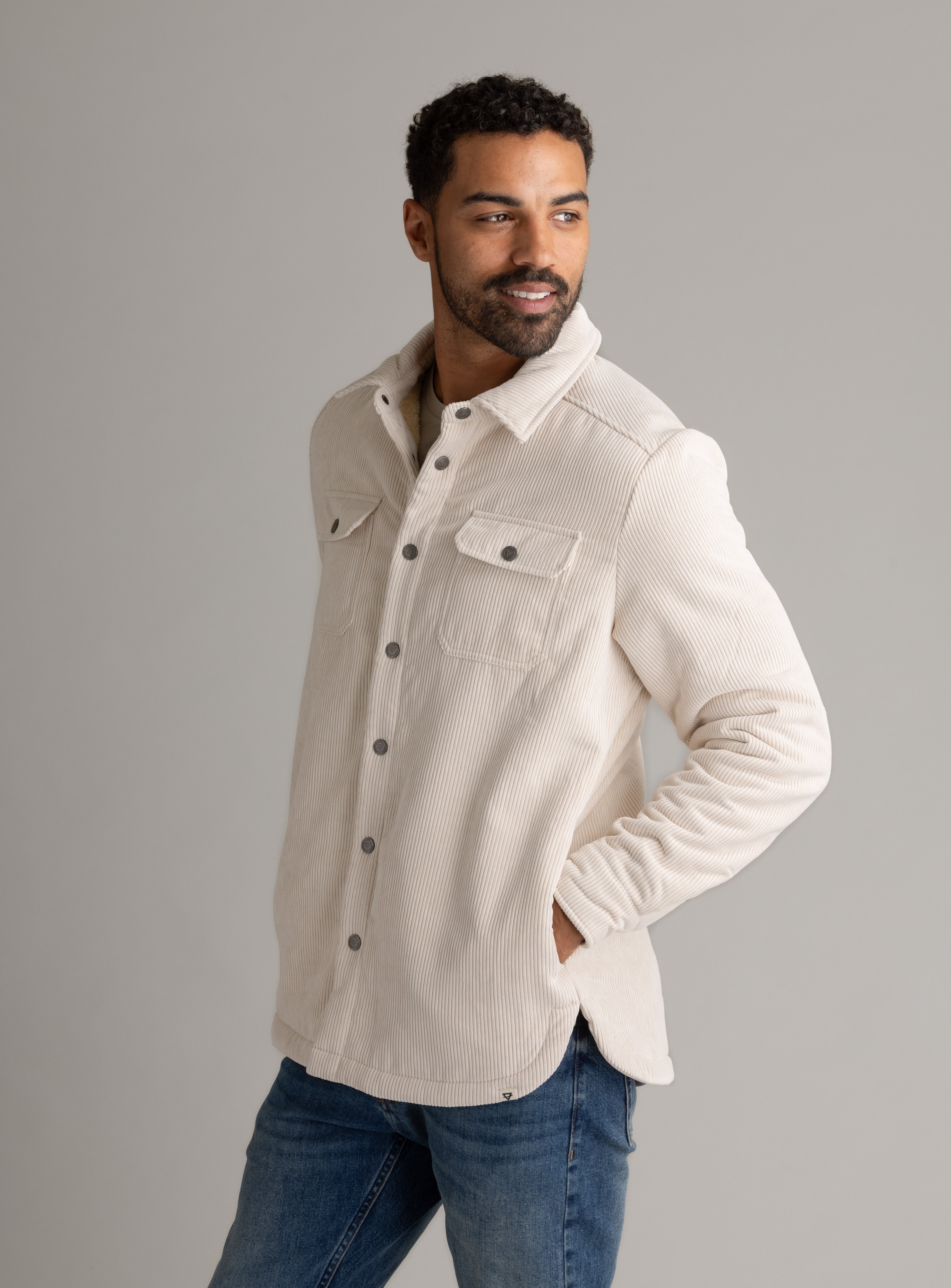 Men's Remy Sherpa Lined Corduroy Shirt Jacket - LIV Outdoor