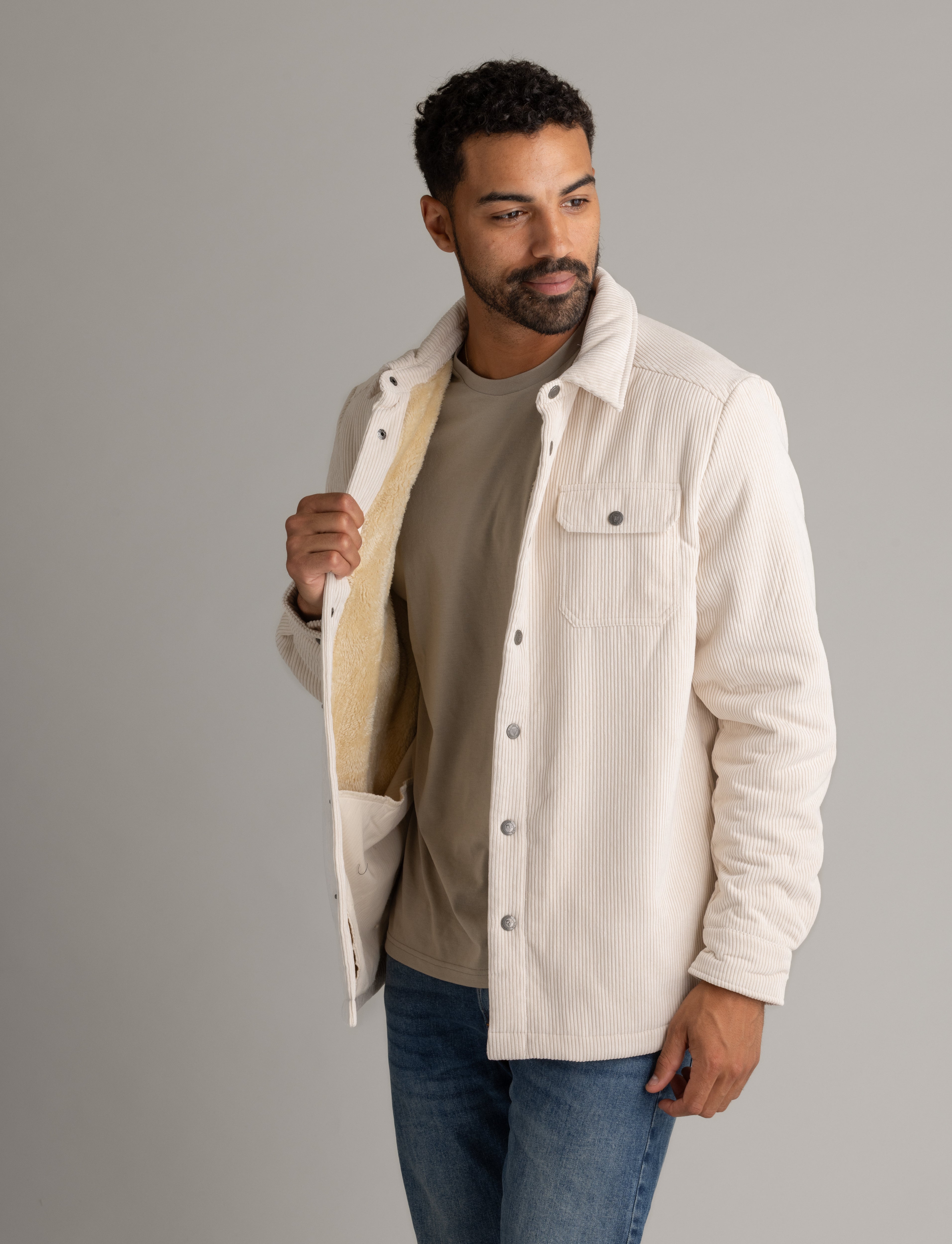 Men's Remy Sherpa Lined Corduroy Shirt Jacket - LIV Outdoor