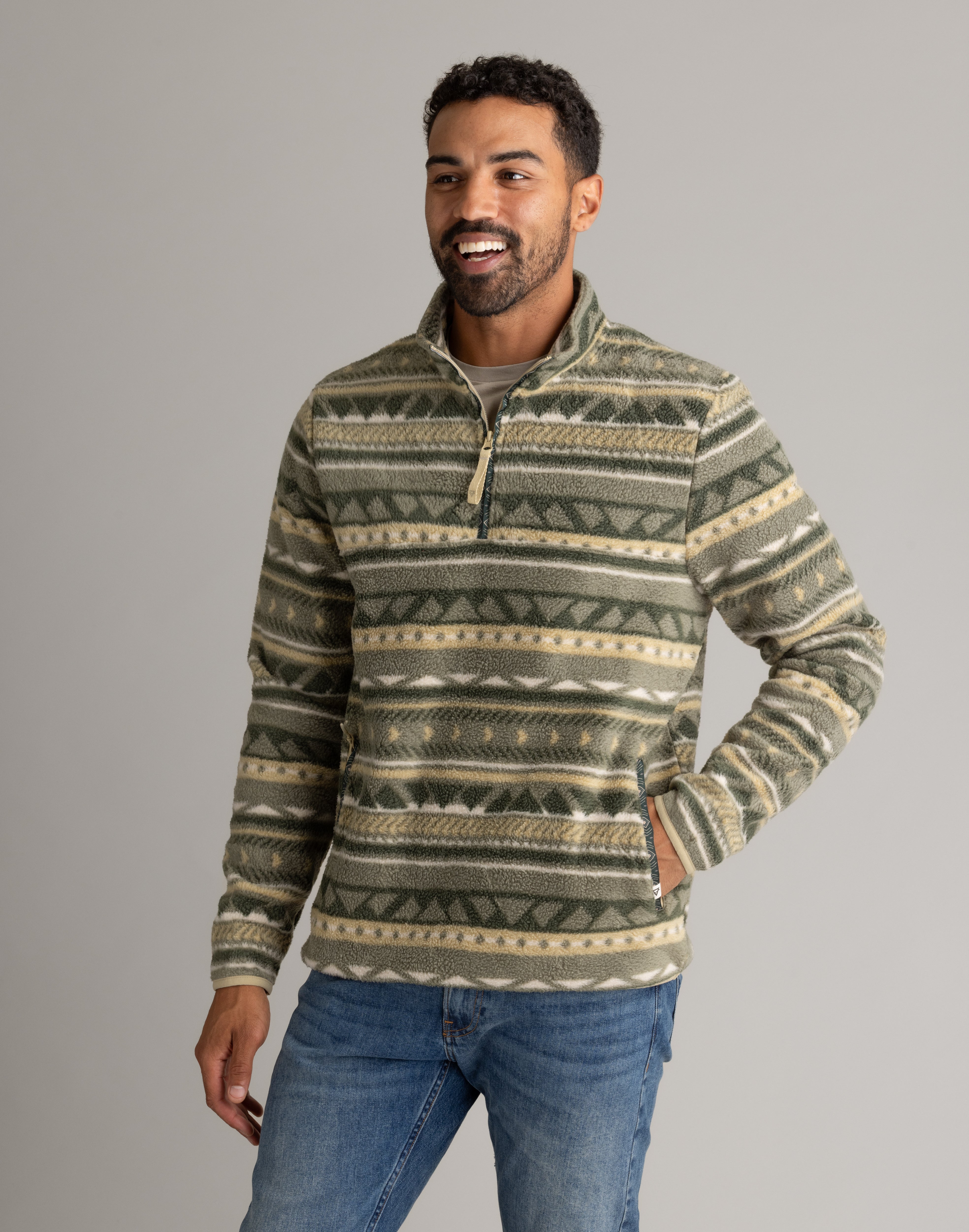 Men's Subzero Heavy Printed Fleece 1/4 ZIp Pullover