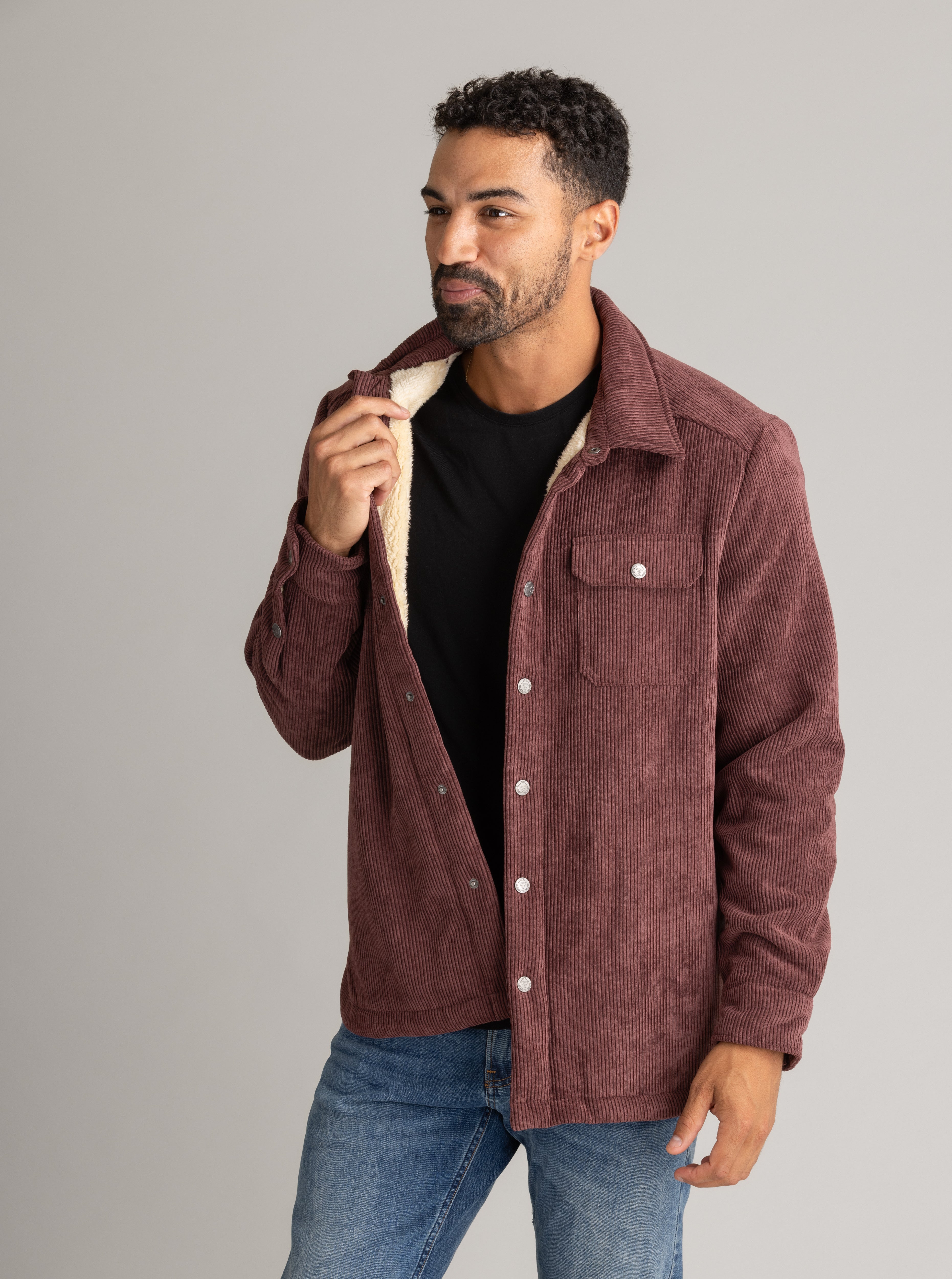 Men's Remy Sherpa Lined Corduroy Shirt Jacket - LIV Outdoor