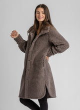 Women's Ainsley  Long Sherpa Button Coat - LIV Outdoor