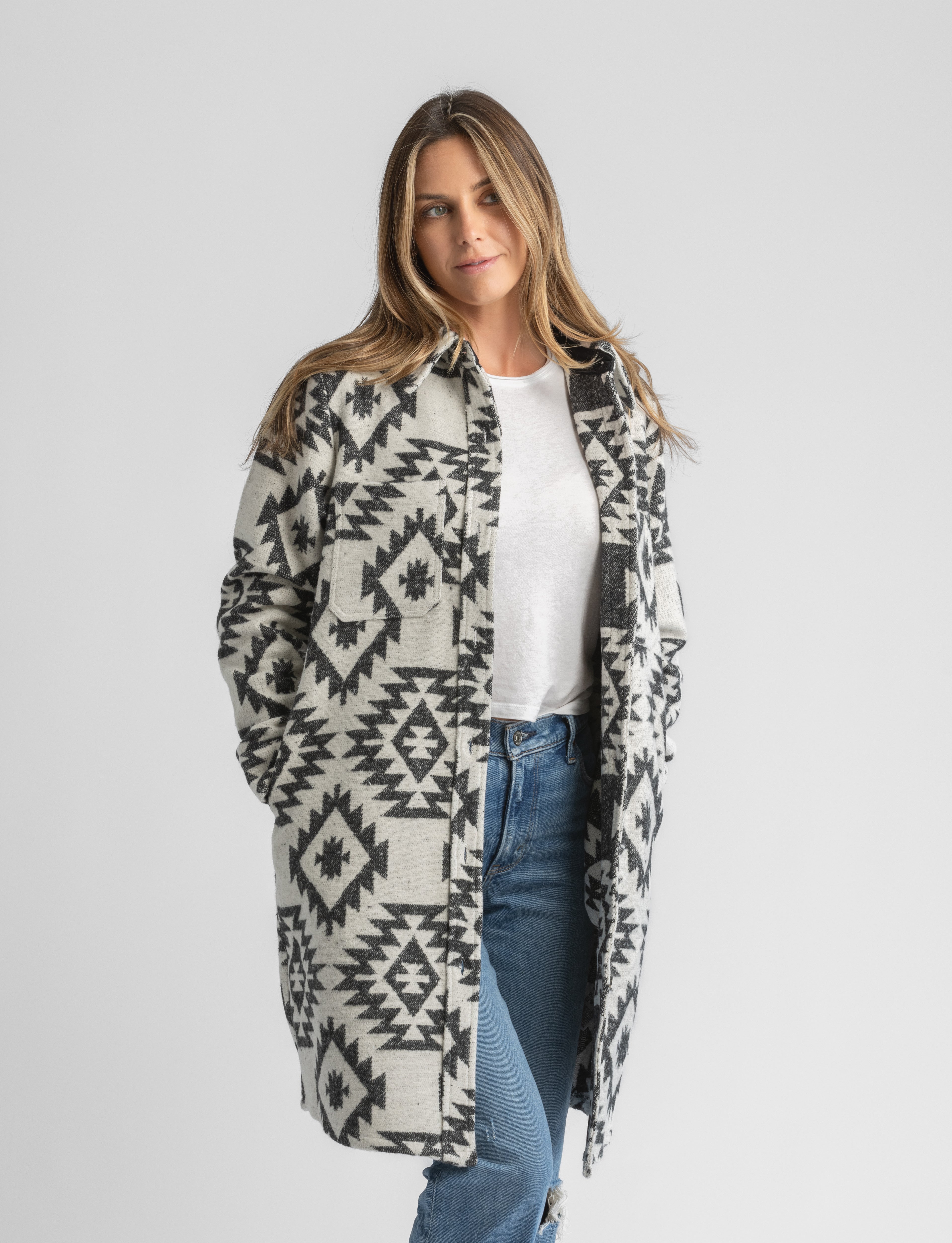 Women's Shay Plus Size Faux Wool Long Button Coat - LIV Outdoor