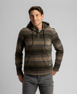 Men's Bay Striped Microfleece Hooded Snap Pullover - LIV Outdoor