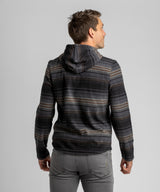 Men's Bay Striped Microfleece Hooded Snap Pullover - LIV Outdoor