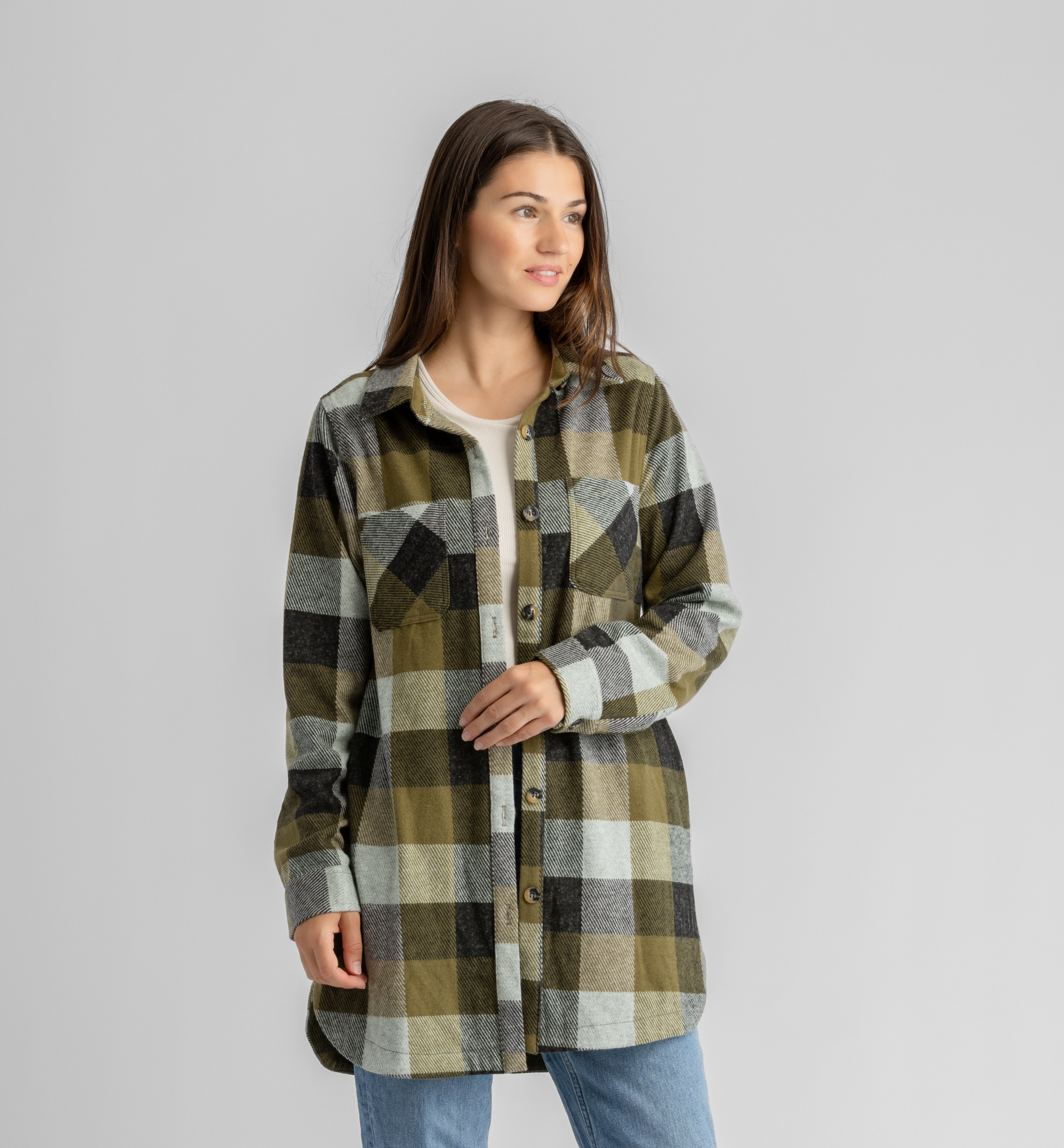 Women's Lichen Stretch Flannel Tunic - LIV Outdoor