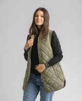 Women's Aster Hip Length Diamond Quilt Puffer Vest - LIV Outdoor