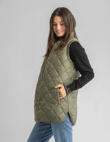 Women's Aster Hip Length Diamond Quilt Puffer Vest - LIV Outdoor