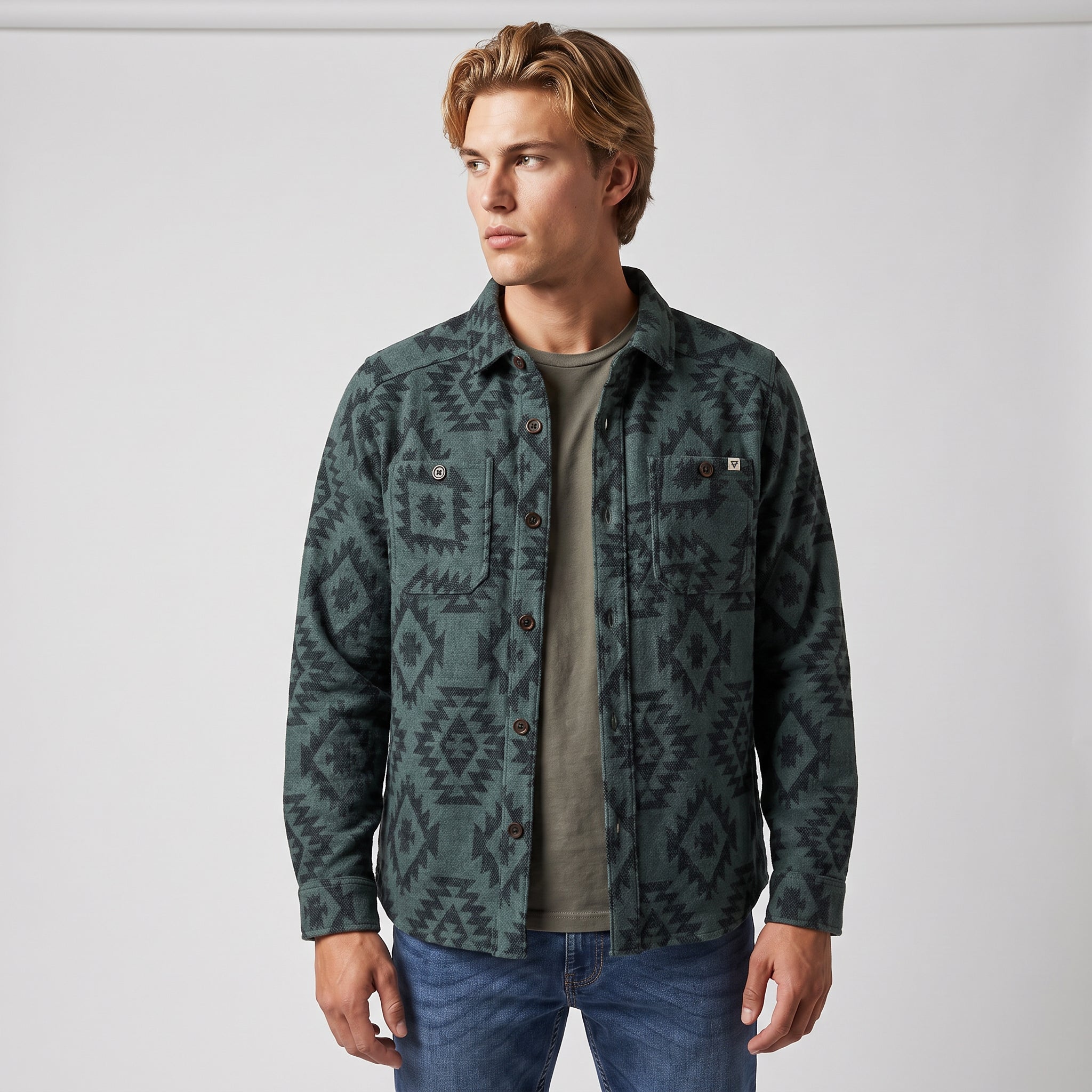 Men's Shay Faux Wool Button Down Jacket