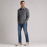 Men's LIV Outdoor Lichen Stretch Flannel Button Down shirt, men's casual top with a plaid pattern and button-front design.