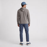 Men's LIV Outdoor Lichen Stretch Flannel Hooded Henley, casual men's top with a comfortable flannel fabric and hood, front view.