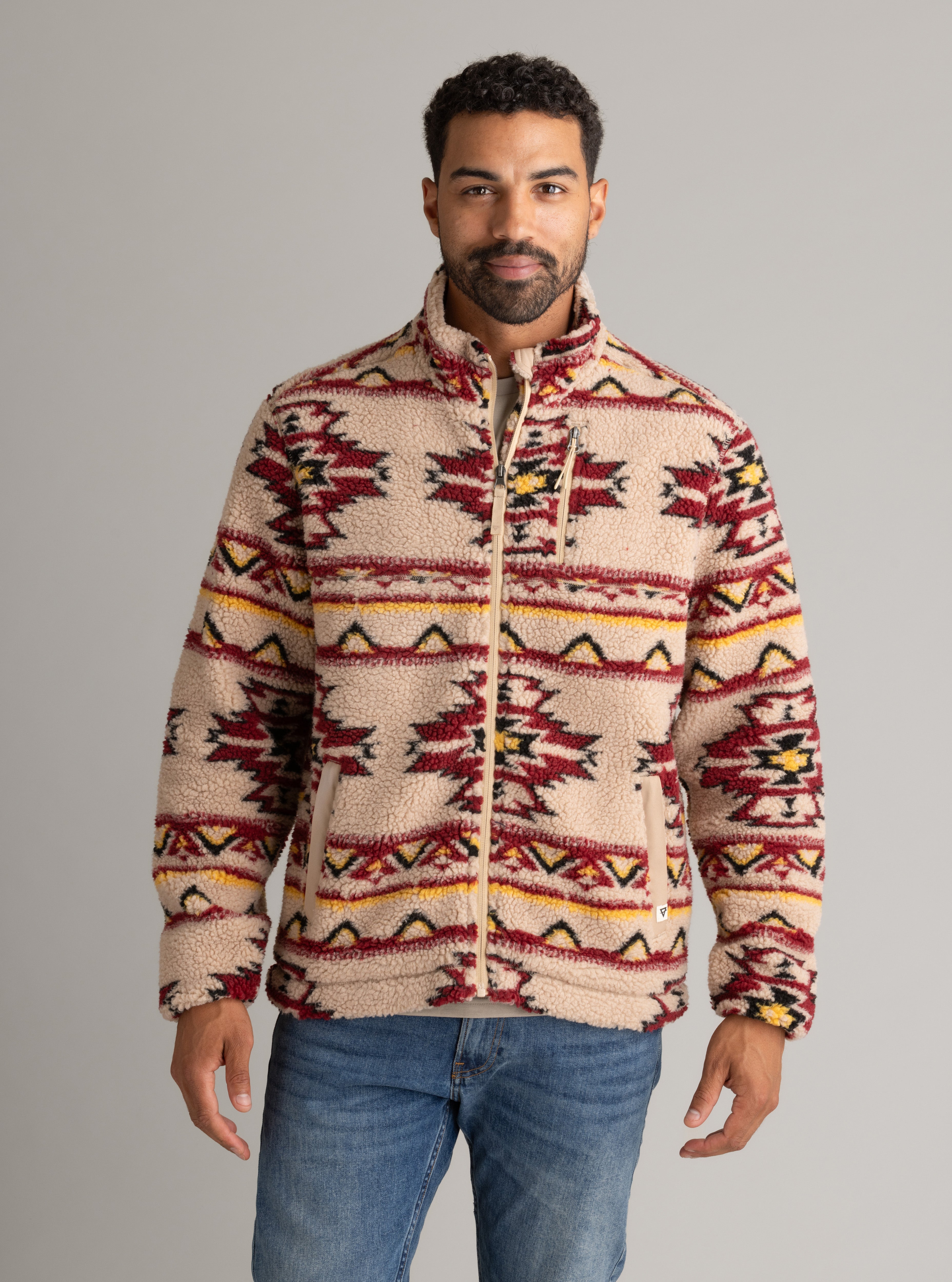 Men's Kismet Jersey Lined Printed Berber Jacket - LIV Outdoor