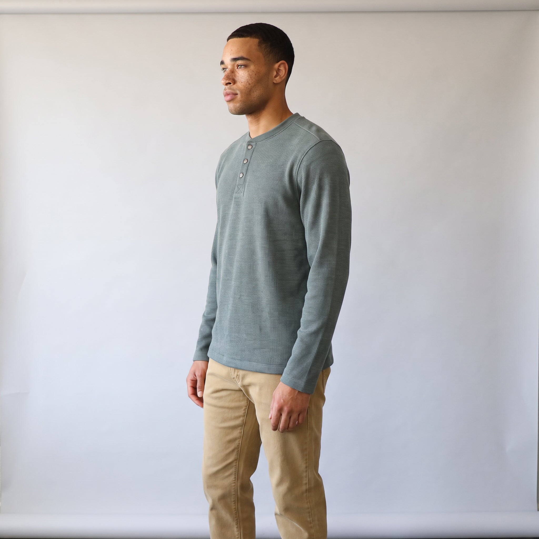 Men's Fireside Sherpa Lined Waffle Henley