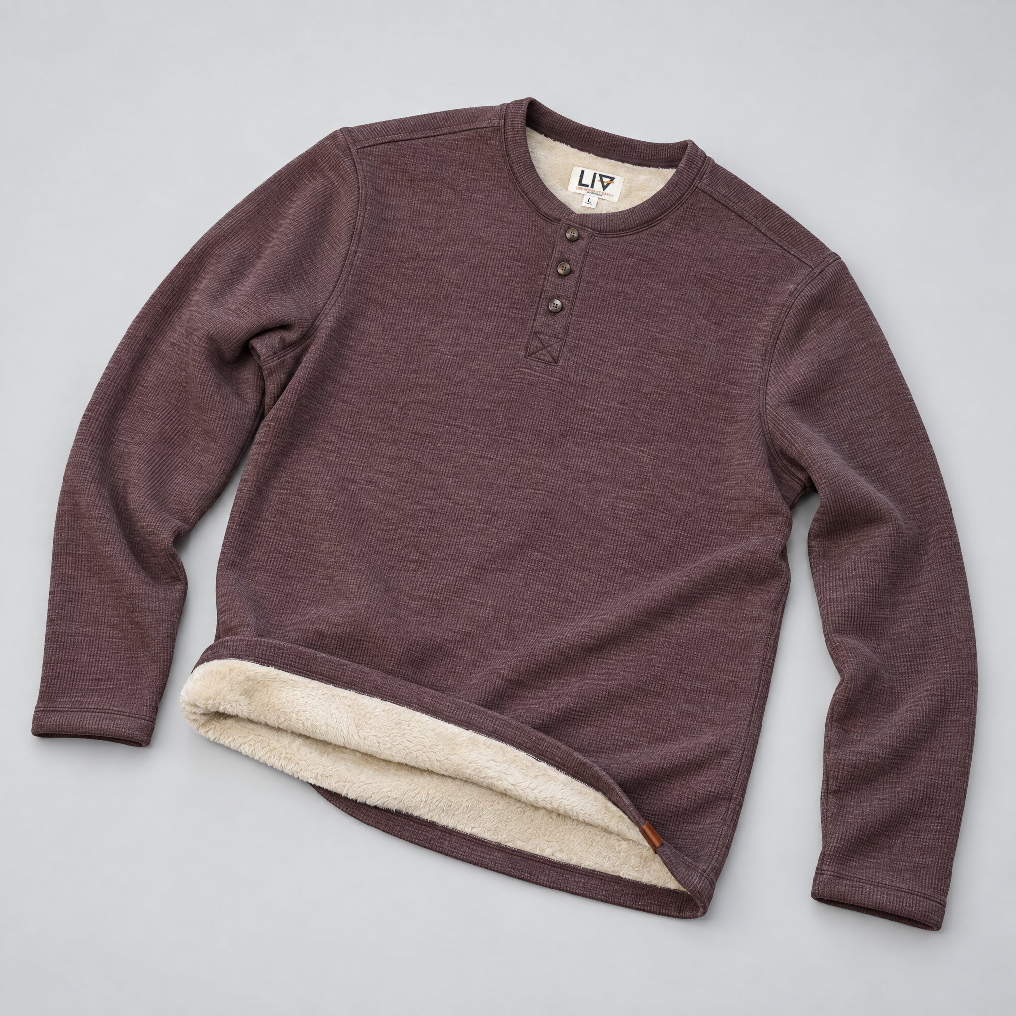 Men's Fireside Sherpa Lined Waffle Henley