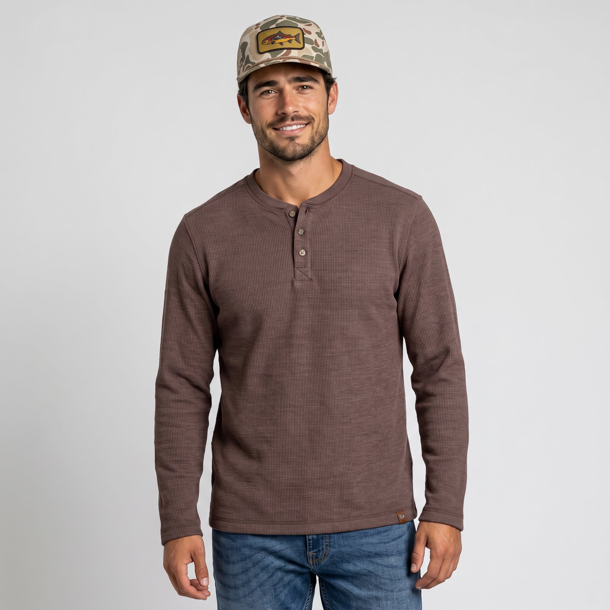Men's Fireside Sherpa Lined Waffle Henley