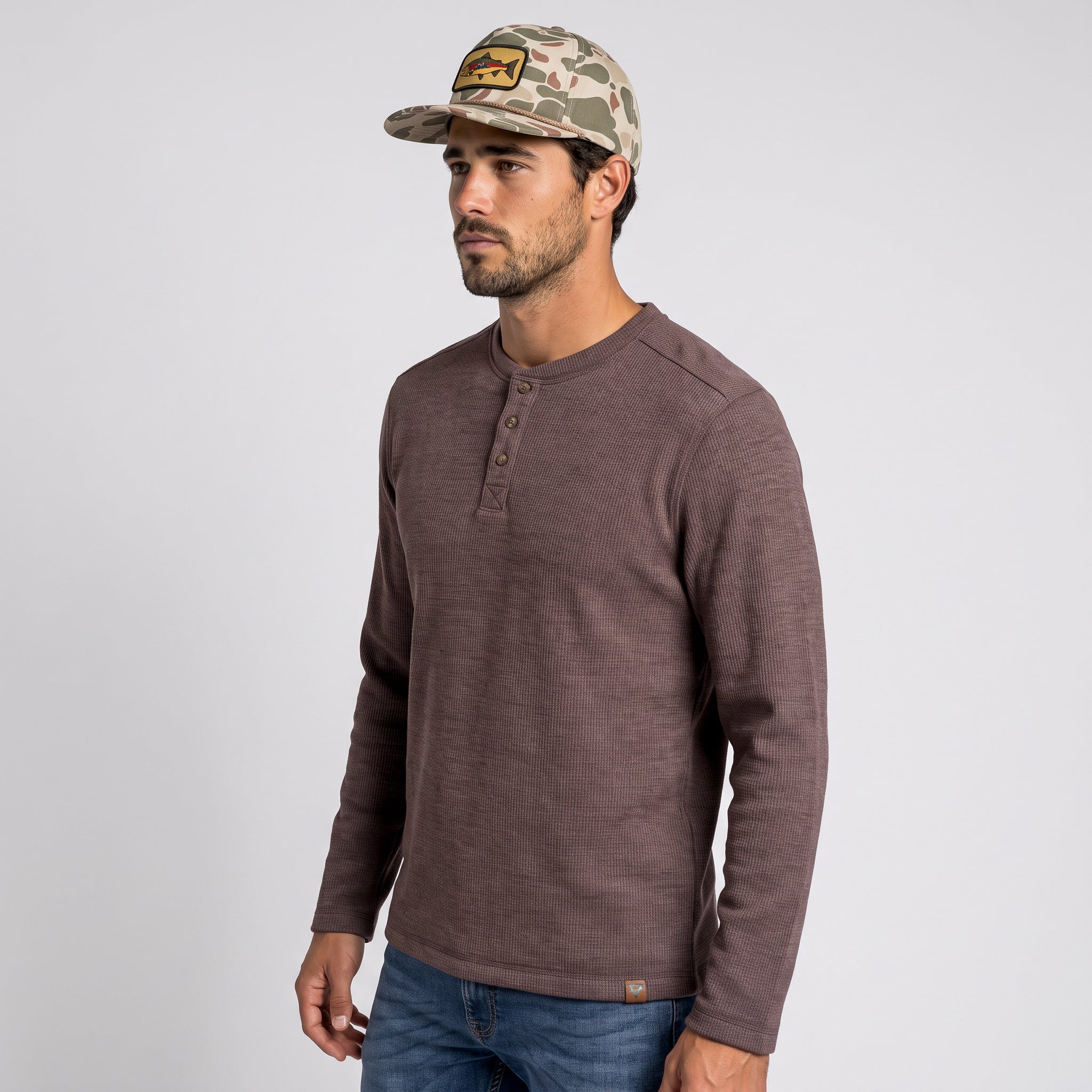 Men's Fireside Sherpa Lined Waffle Henley