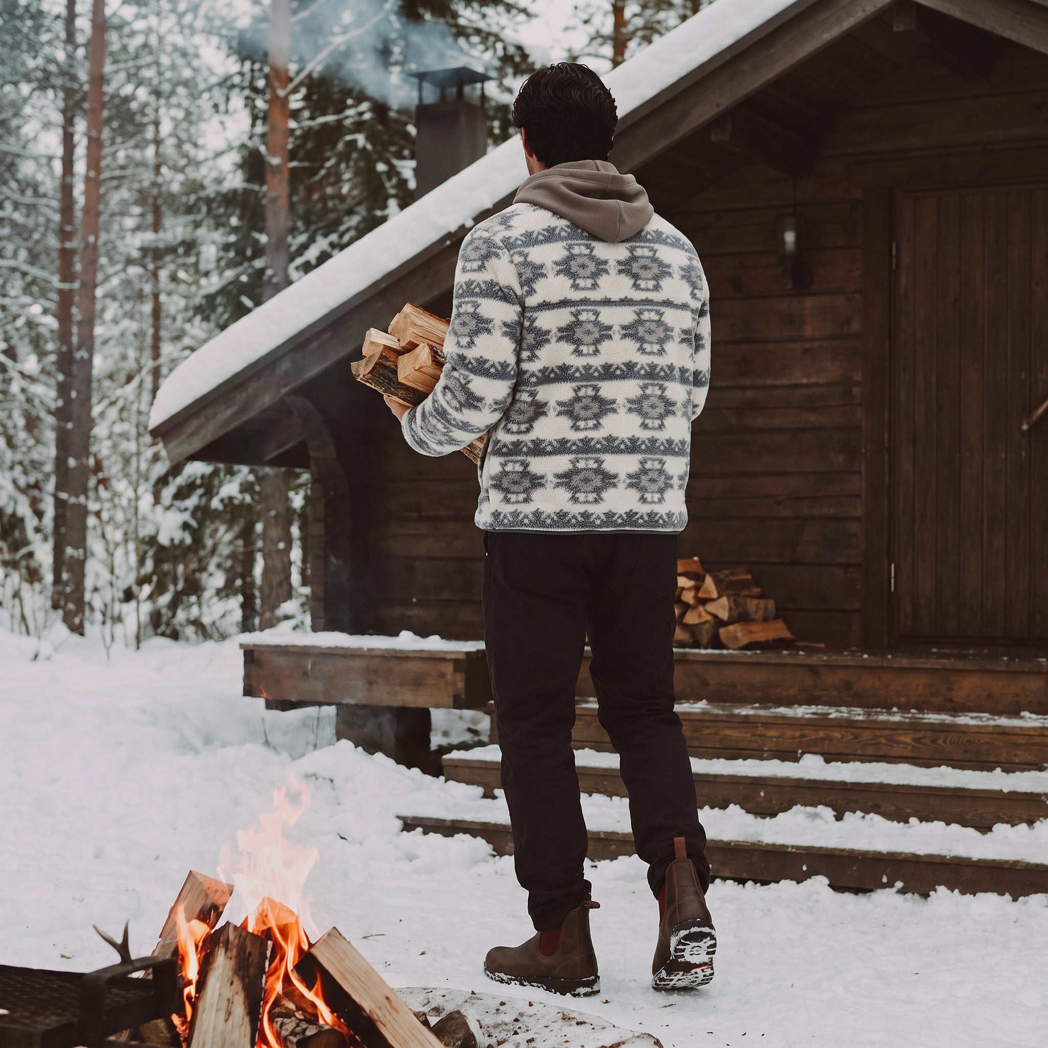 Men's Subzero Heavy Printed Fleece 1/4 ZIp Pullover