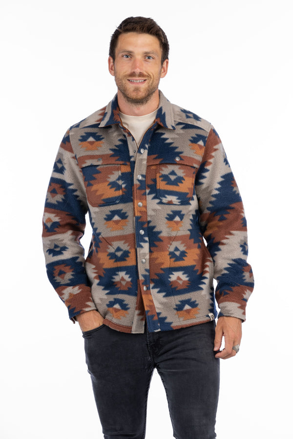 Men's Bear Heavy Fleece Shirt Jacket - Print - LIV Outdoor