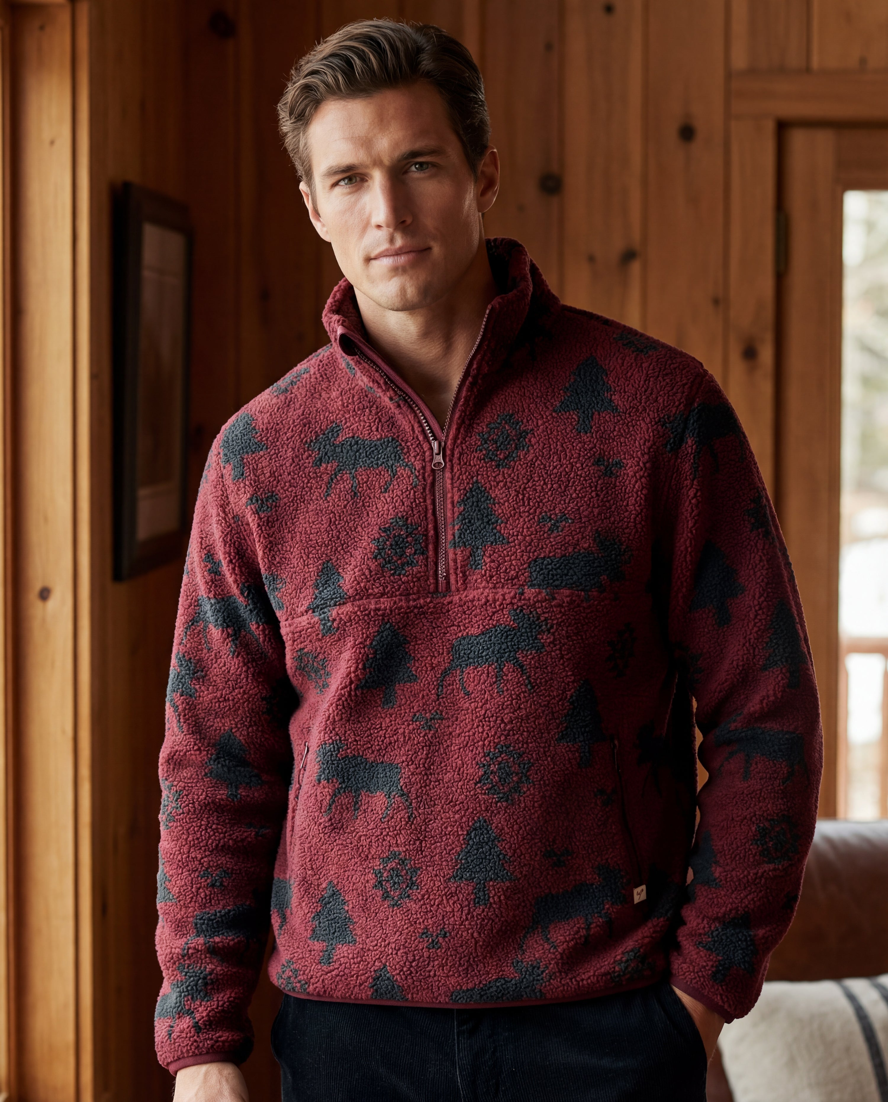 Men's Subzero Heavy Printed Fleece 1/4 ZIp Pullover