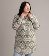 Women's LIV Outdoor Shay Plus Size faux wool long button coat in green, stylish and warm women's jacket with front buttons.