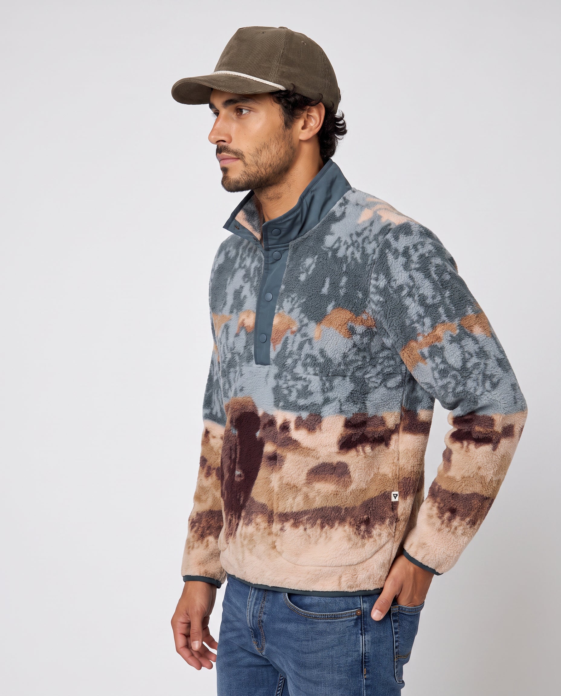 Men's Subzero Heavy Printed Fleece Snap Tee
