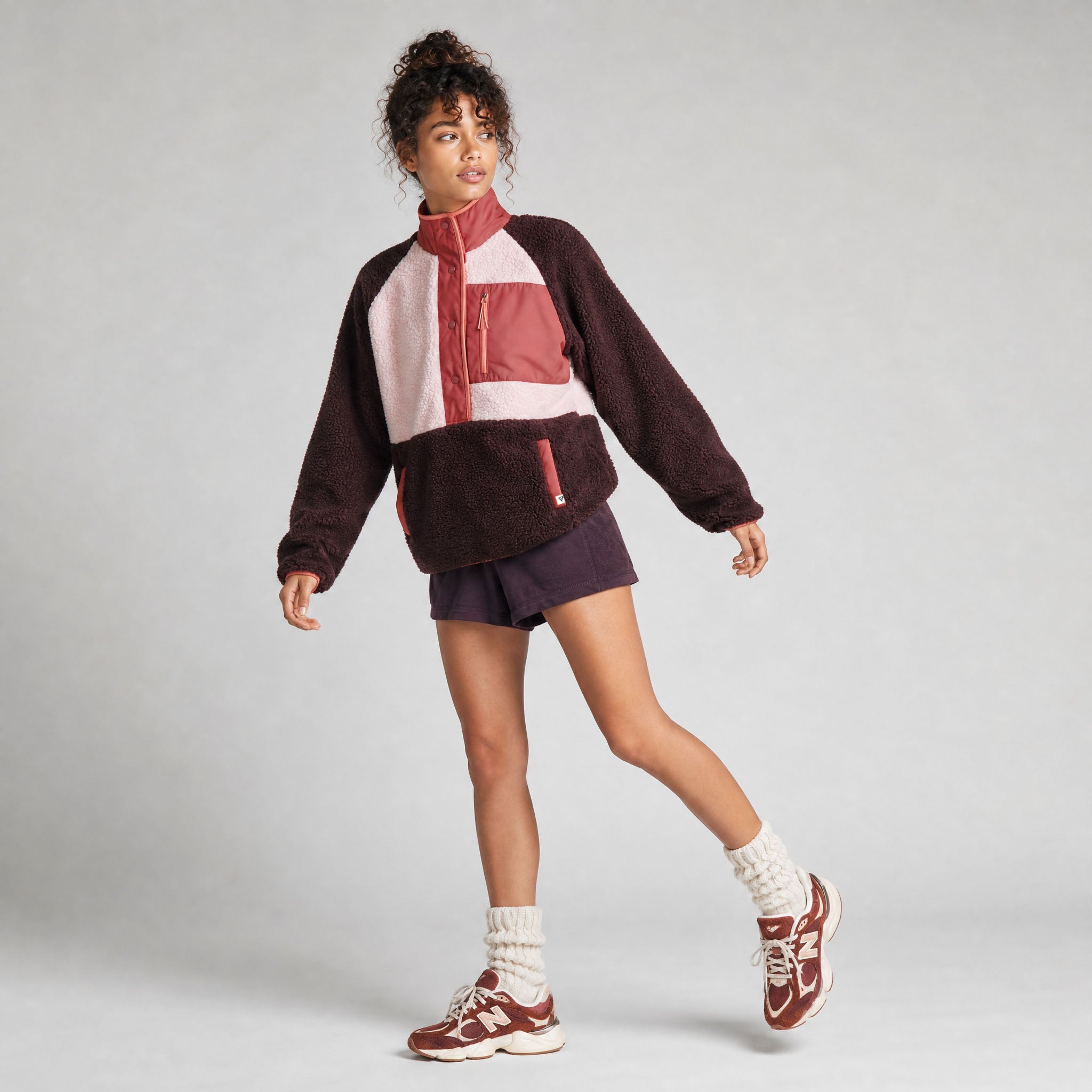 Women's Tara Jersey Lined Snap-Up Pullover - Multitone