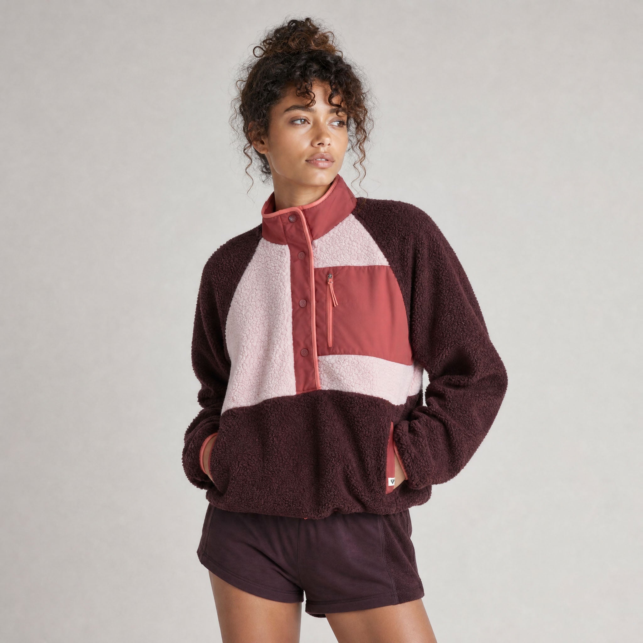 Women's Tara Jersey Lined Snap-Up Pullover - Multitone