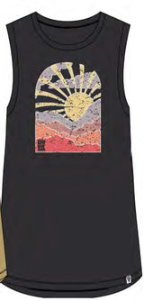 Womens Reagan Graphic Tank  in Plus Size - Stonewashed