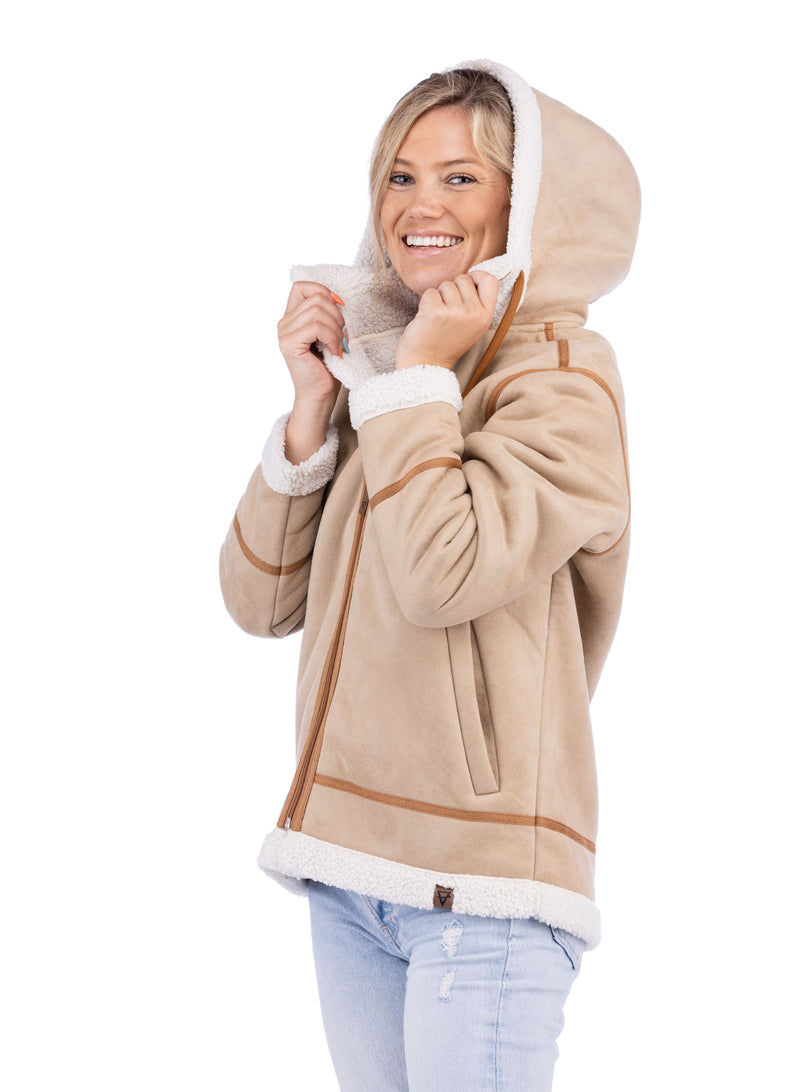 Women's Sloanne Hooded Faux Suede Jacket - LIV Outdoor