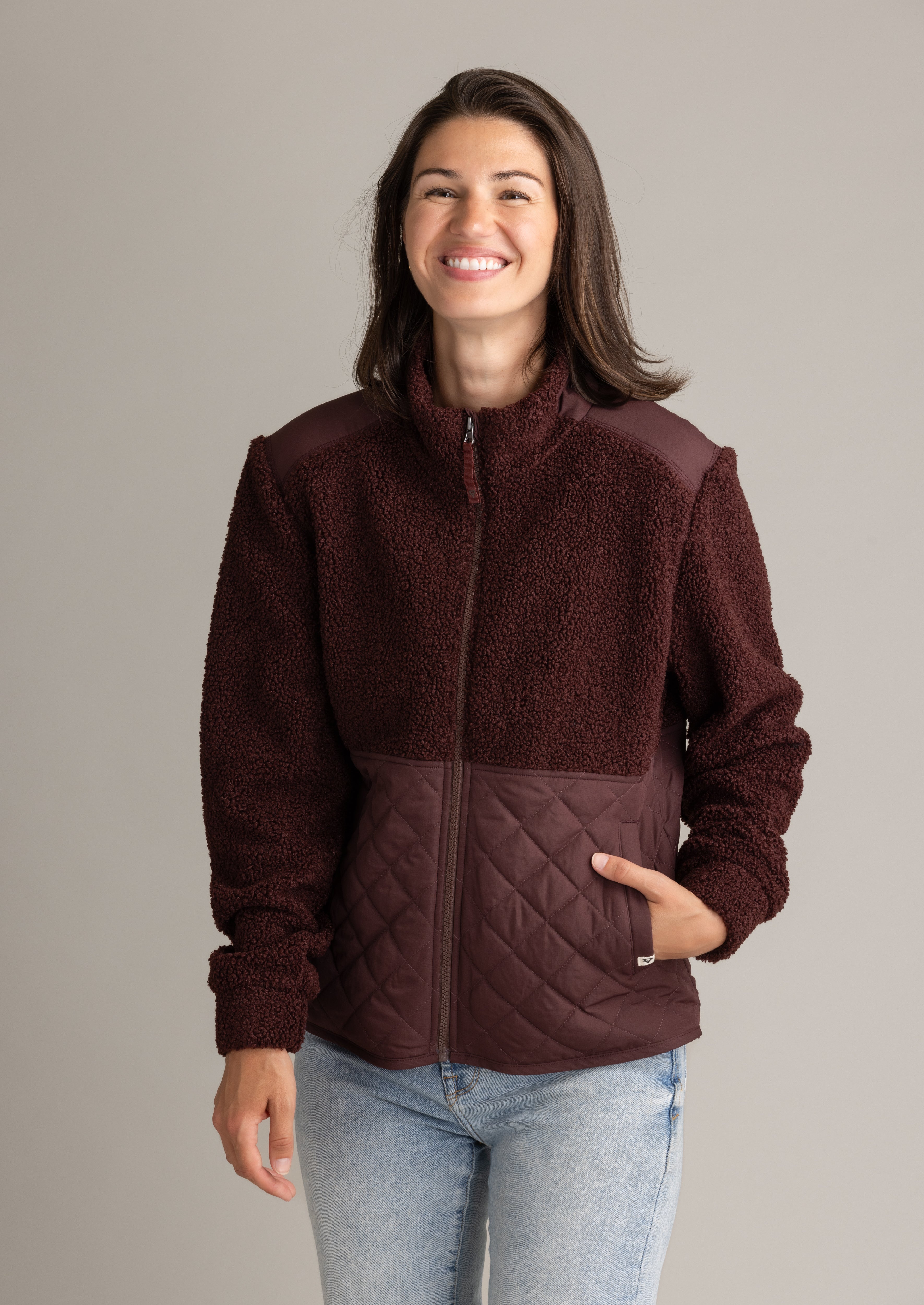 Women's Cori Full Zip Boucle Hybrid Jacket - LIV Outdoor