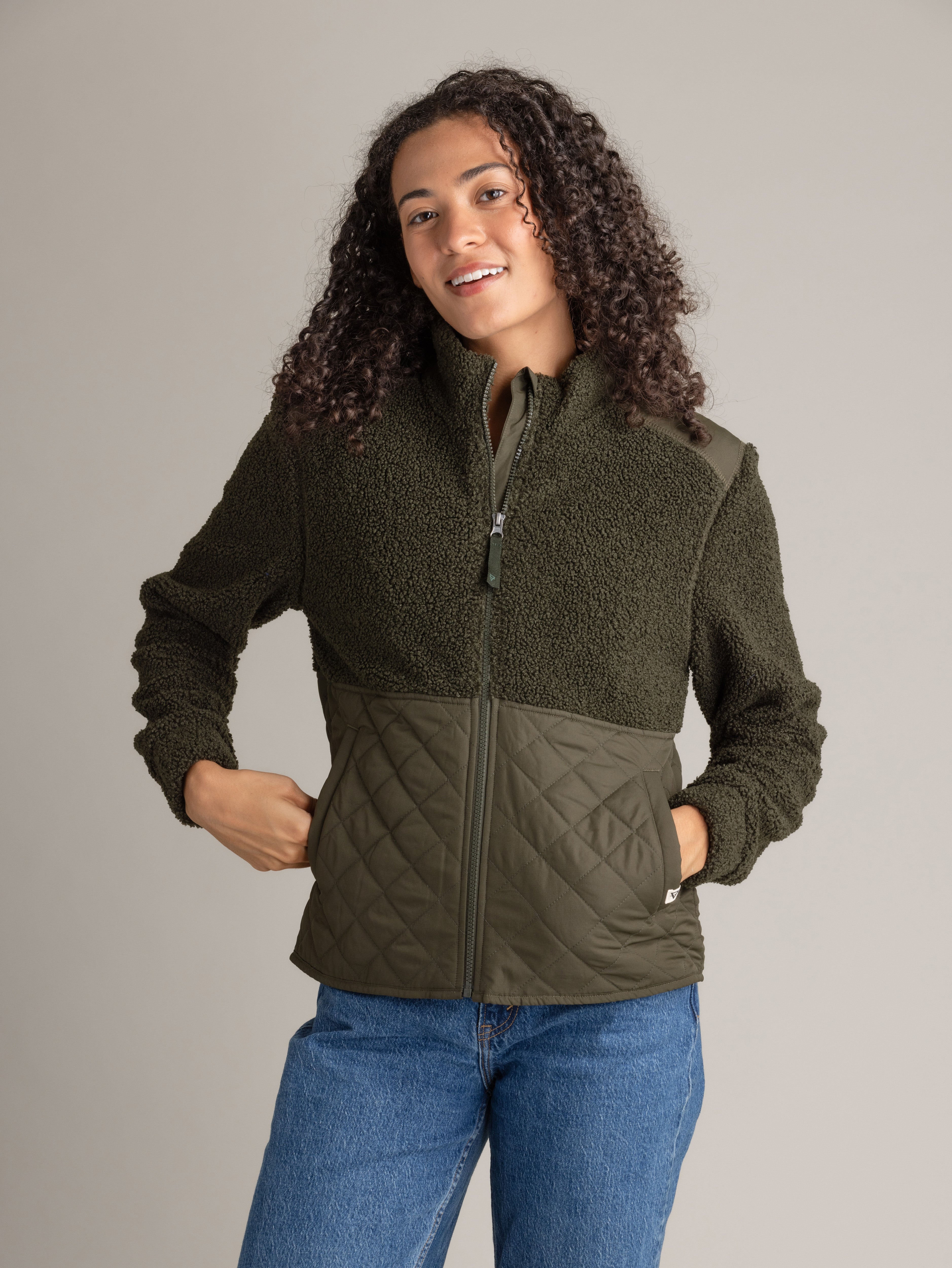 Women's Cori Full Zip Boucle Hybrid Jacket - LIV Outdoor