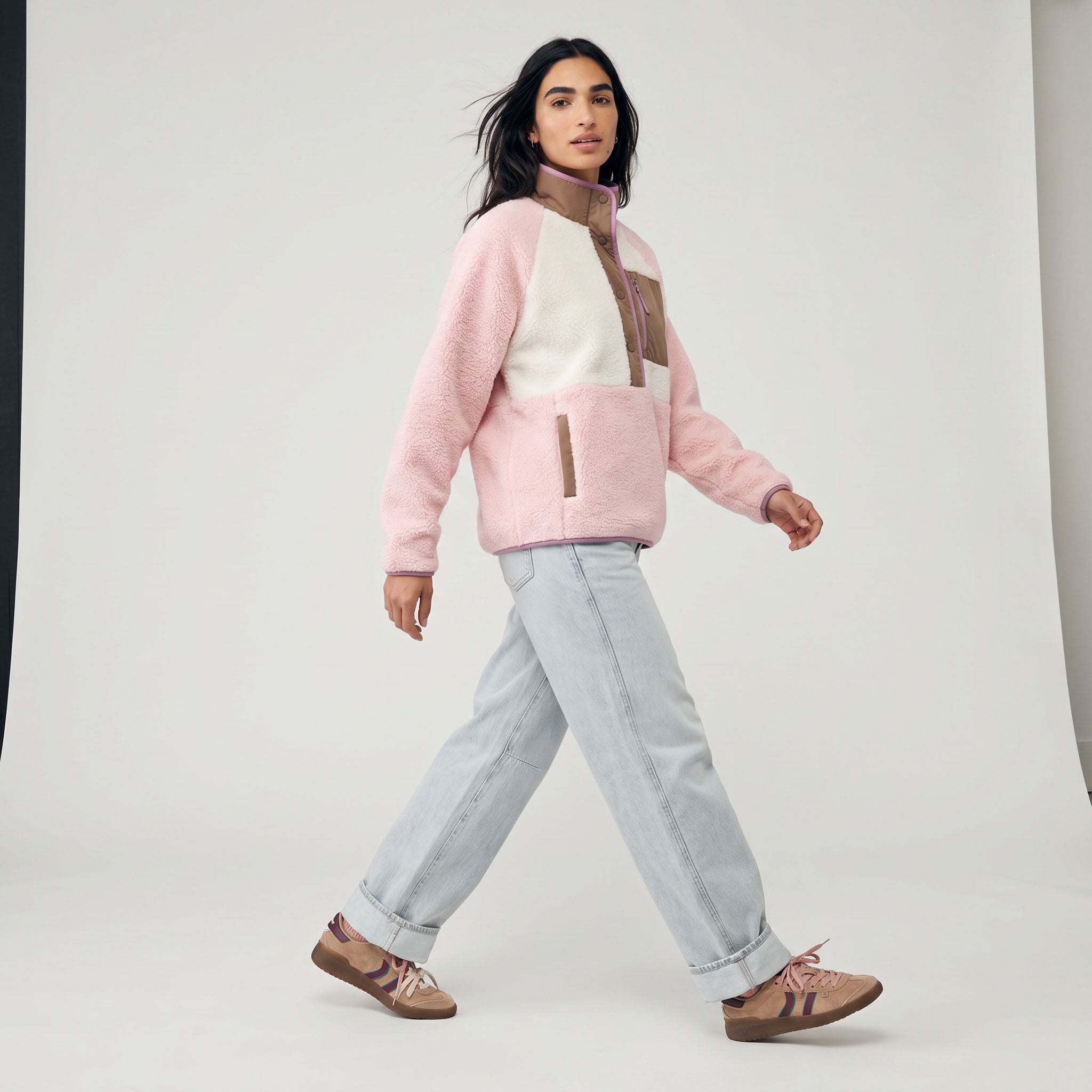 Women's Tara Jersey Lined Snap-Up Pullover - Multitone