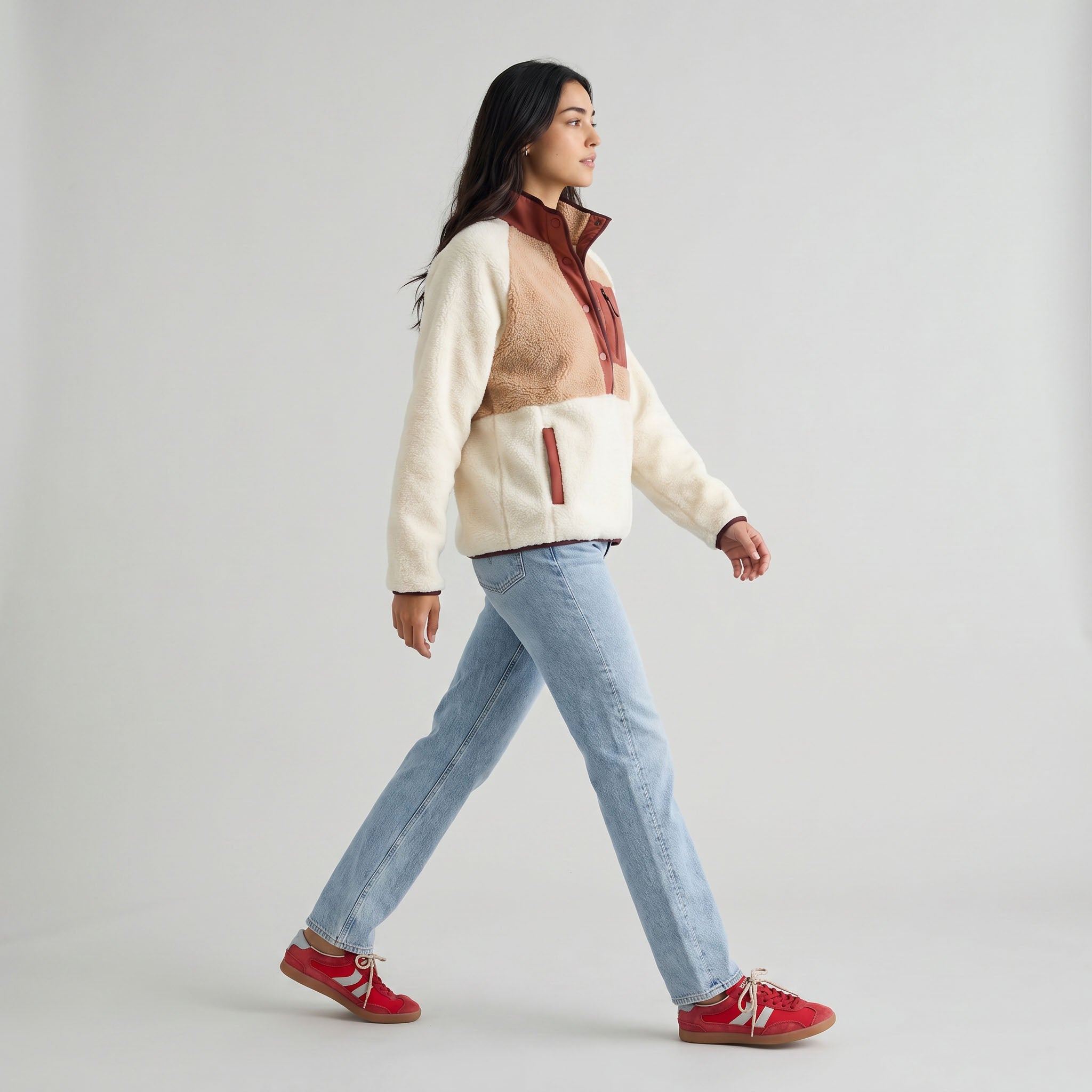 Women's Tara Jersey Lined Snap-Up Pullover - Multitone