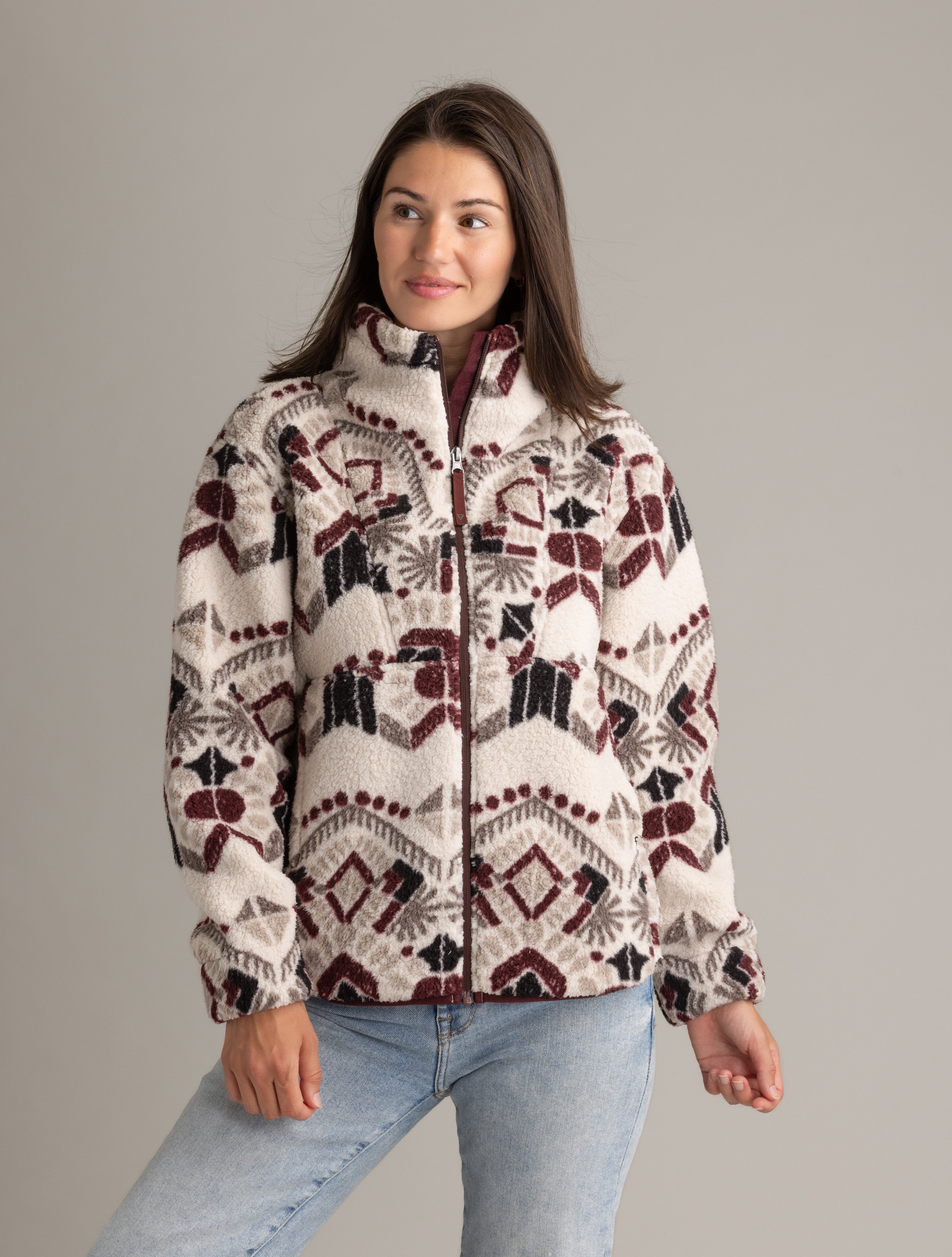 Women's Ainsley Full Zip Ultra Plush Sherpa Jacket in Plus sizing - LIV Outdoor