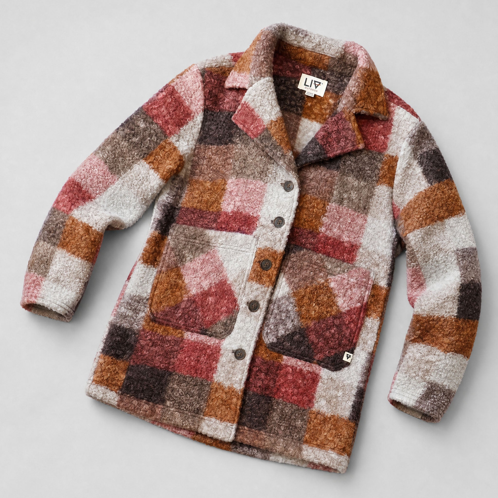 Women's Magnolia Bouclé Jacket by LIV Outdoor featuring a textured bouclé fabric and stylish tailored fit.