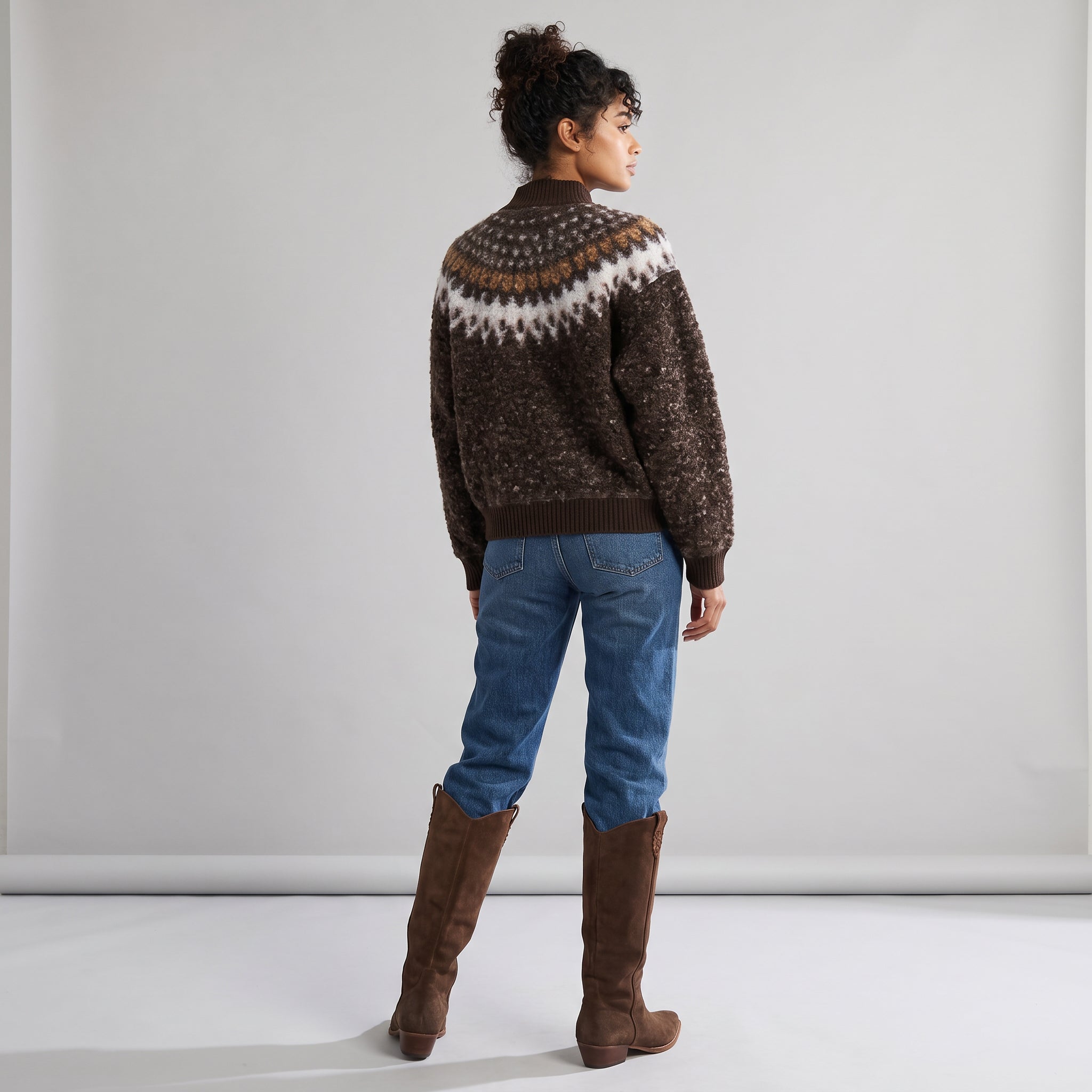 Women's Magnolia Bouclé Quarter Zip Pullover