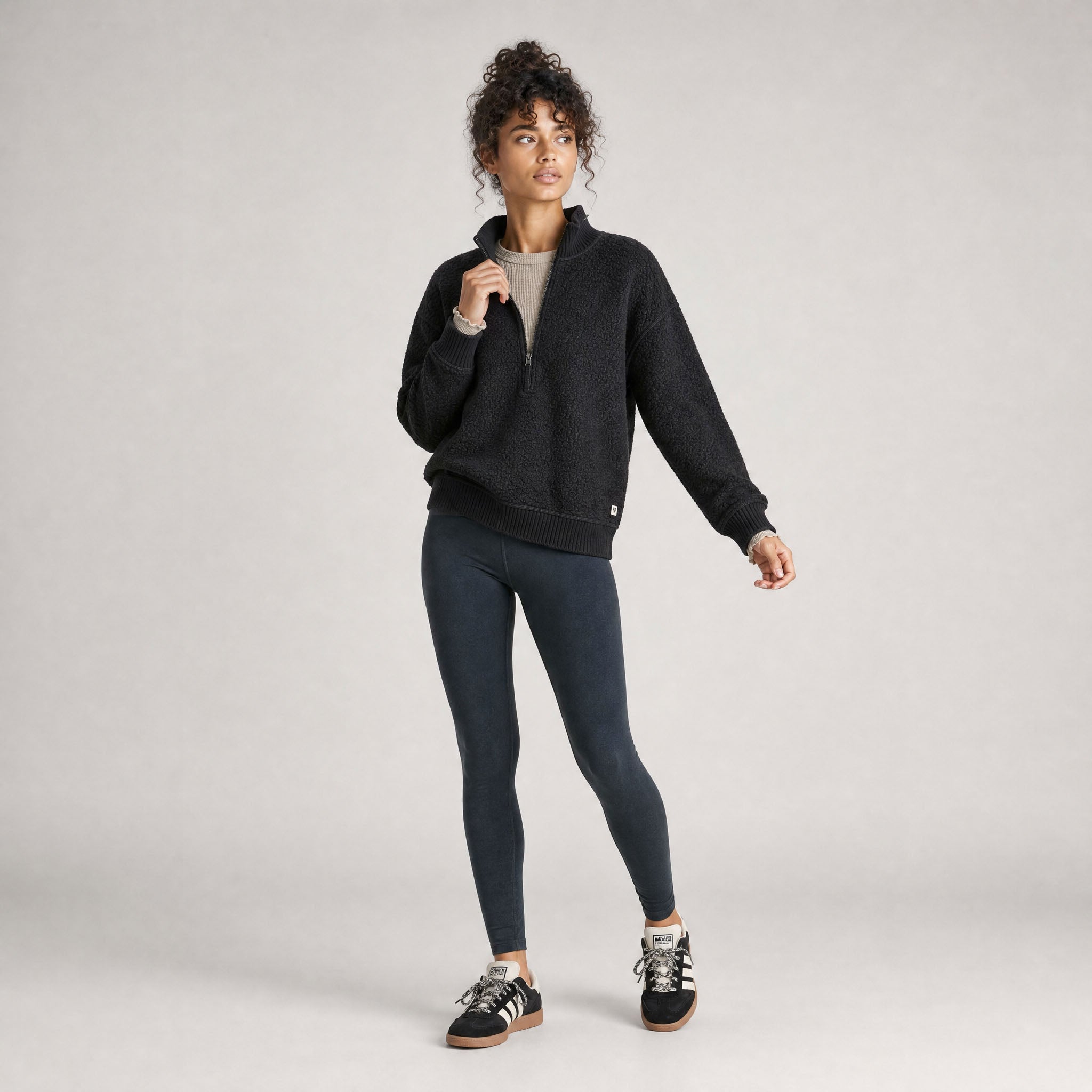 Women's Magnolia Quarter Zip Boucle Pullover