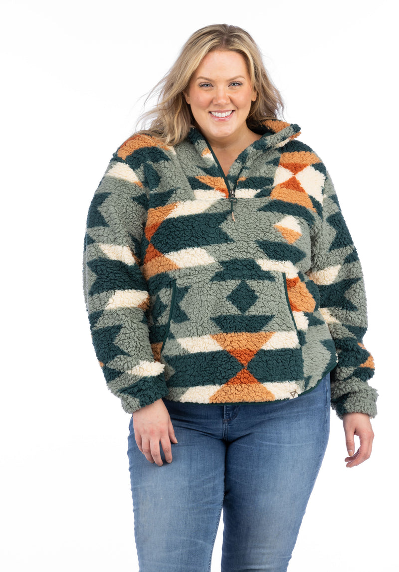 Women's Wiley Sherpa Pullover - Print - Plus - LIV Outdoor